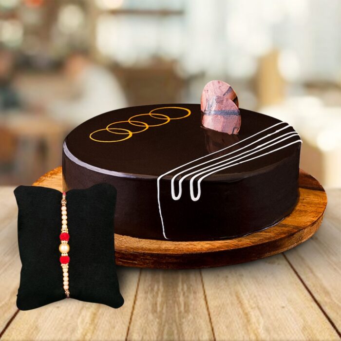 Yummy Chocolate Truffle Cake N Pearl Rakhi