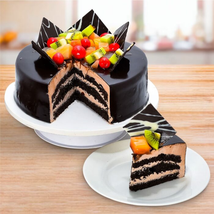 Chocolate Fruit Gateau Cake