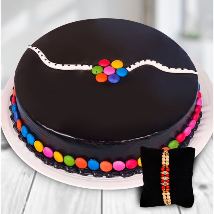 Truffle Gems Cake With Rakhi