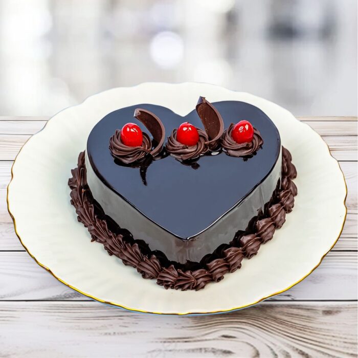 Chocolate Truffle Heart Cake