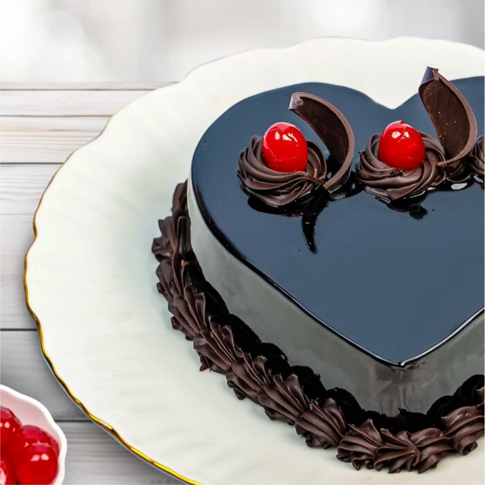 Chocolate Truffle Heart Cake