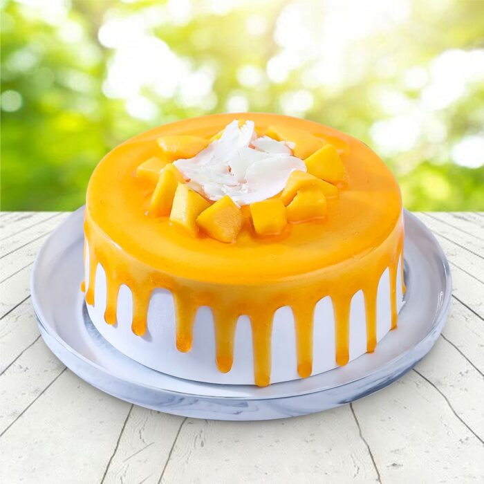 Dripping Mango Cream Cake